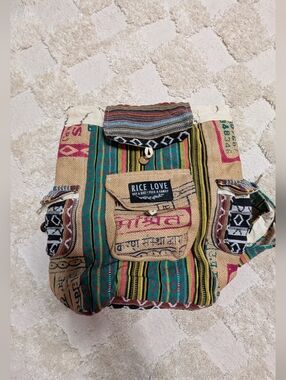 Rice Love Multicolor Boho Backpack